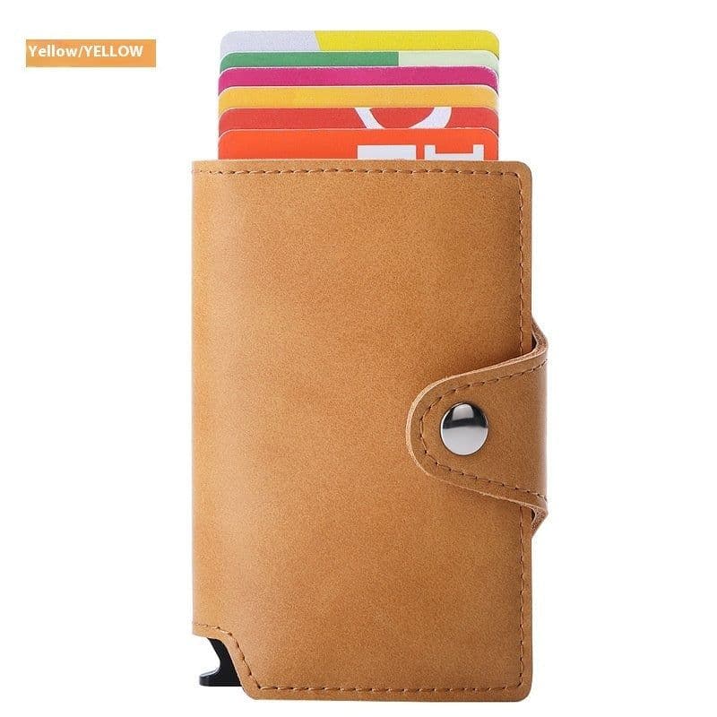 image-Thin Anti-degaussing Business Card Holder Automatic Pop-up Metal Card Bag