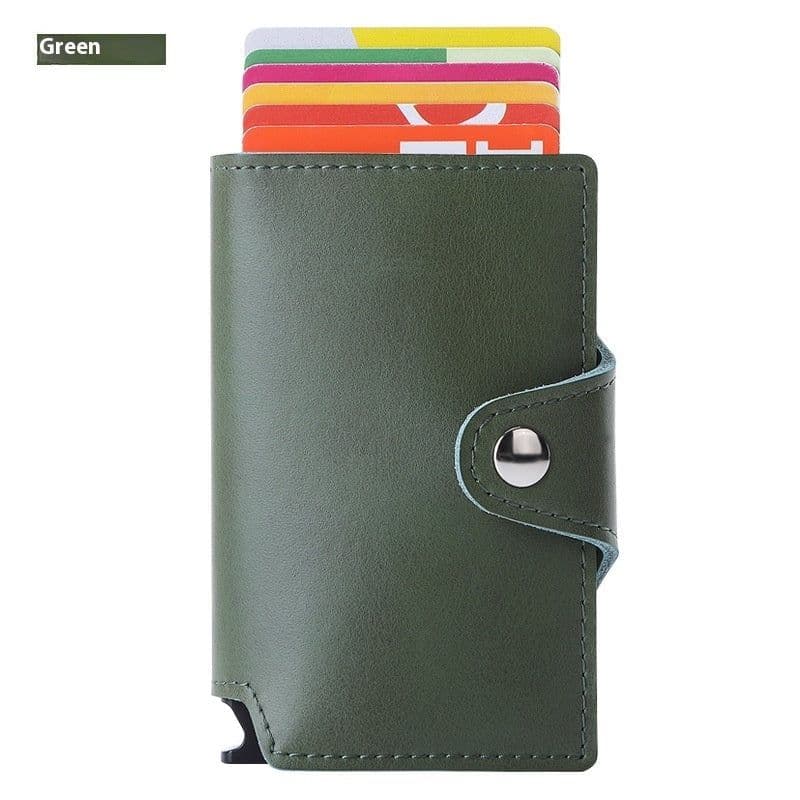 image-Thin Anti-degaussing Business Card Holder Automatic Pop-up Metal Card Bag