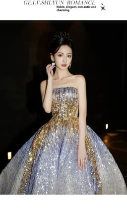 image-Purple Tube Top Light Miniature High-end Banquet Embossed Toast Dress