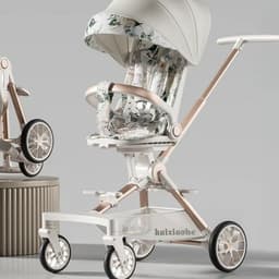 image-Four-wheel Children Infants Two-way Reclining Trolley Lightweight Folding