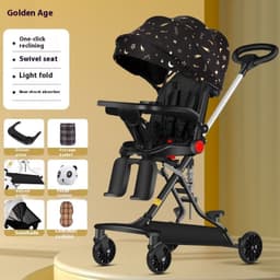 image-Four-wheel Children Infants Two-way Reclining Trolley Lightweight Folding