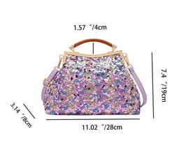 image-Women's Sequined Portable And Fashion Shell Bag