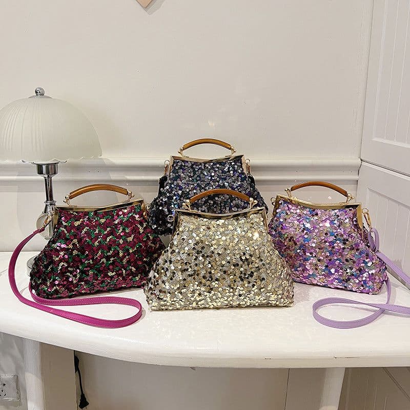 image-Women's Sequined Portable And Fashion Shell Bag