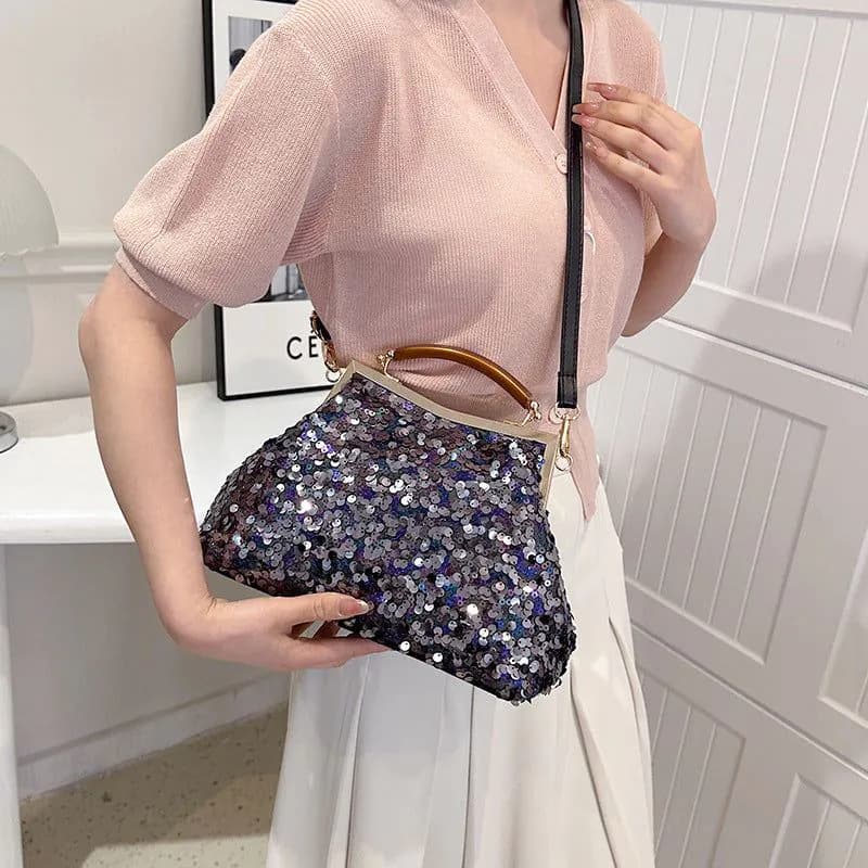image-Women's Sequined Portable And Fashion Shell Bag