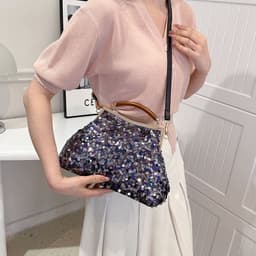 image-Women's Sequined Portable And Fashion Shell Bag