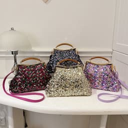 image-Women's Sequined Portable And Fashion Shell Bag