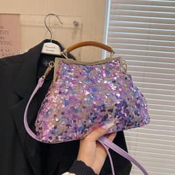 image-Women's Sequined Portable And Fashion Shell Bag