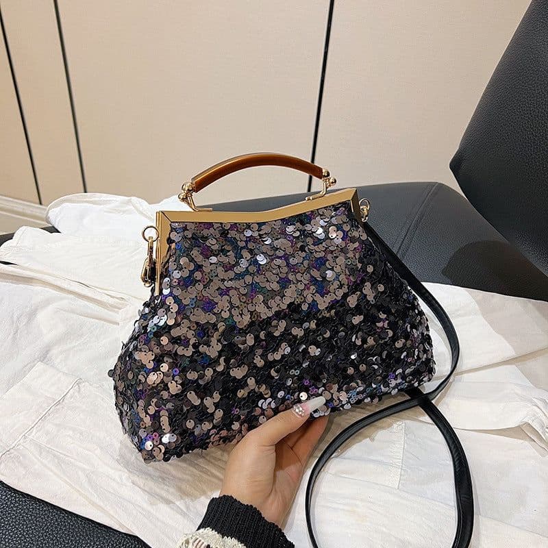 image-Women's Sequined Portable And Fashion Shell Bag