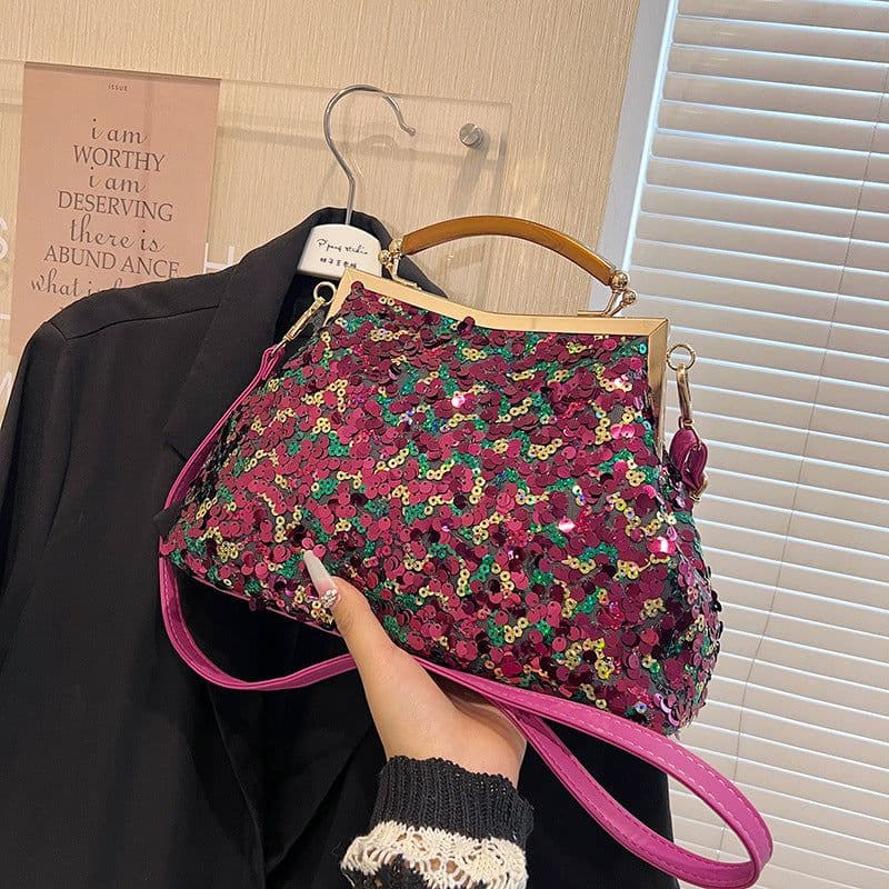image-Women's Sequined Portable And Fashion Shell Bag