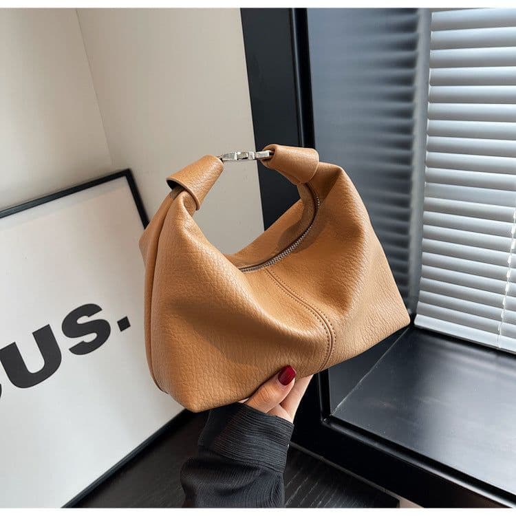 image-Simple Texture Single Shoulder Crossbody Korean Style Fashion Fashion High Sense Underarm Bag