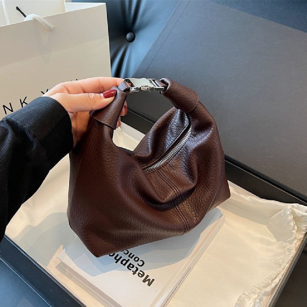 image-Simple Texture Single Shoulder Crossbody Korean Style Fashion Fashion High Sense Underarm Bag