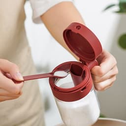 image-Small Seasoning Jars With Lids And Spoons Measuring Spoon Separation Seasoning Box Kitchen Household Tiny Seasoning Containers Kitchen Gadgets