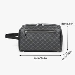 image-Large Capacity Casual Wash Bag Portable Fitness Trumpeter Carrying Fashion Pu Printing Men