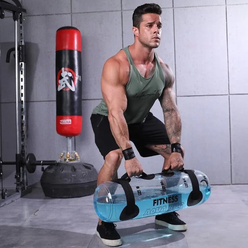 image-Transparent Cylindrical Weight-bearing Fitness Water Dumbbell Fitness Exercise Training Weightlifting Equipment