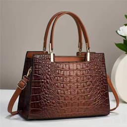 image-Women's Fashion Casual Crocodile Pattern Large Capacity Handbag