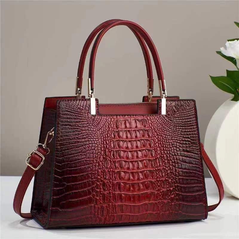 image-Women's Fashion Casual Crocodile Pattern Large Capacity Handbag