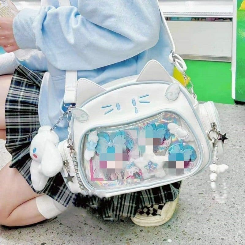 image-Student Commuter Cute Mechanical Cat Large Capacity College Messenger Bag
