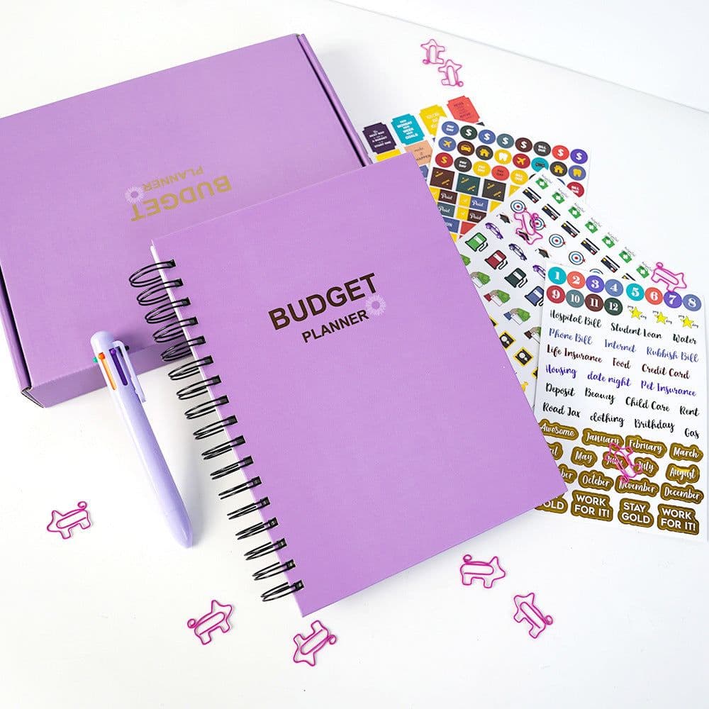 image-Coil Notebook Stickers Monthly Financial Planning English Budget Book Suit
