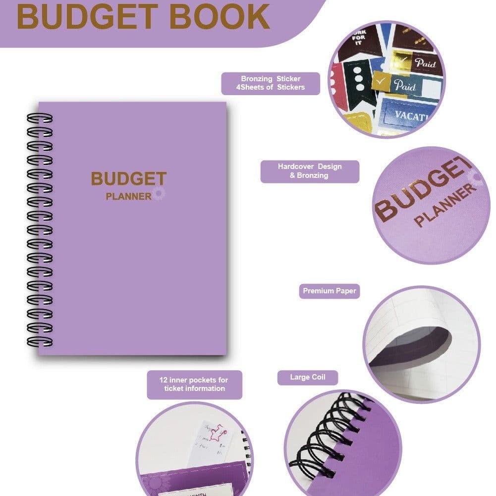 image-Coil Notebook Stickers Monthly Financial Planning English Budget Book Suit