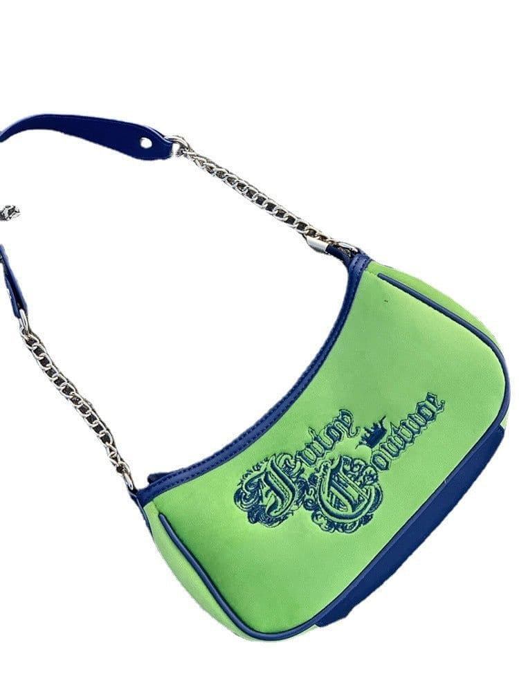 image-Vintage Grass Embroidered Velvet Shoulder Handbag