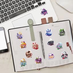 image-Colorful Tea Cup Graffiti Personality Sports DIY Luggage Scooter Waterproof Stickers