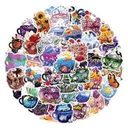 image-Colorful Tea Cup Graffiti Personality Sports DIY Luggage Scooter Waterproof Stickers