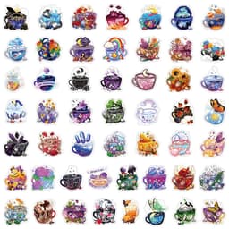 image-Colorful Tea Cup Graffiti Personality Sports DIY Luggage Scooter Waterproof Stickers