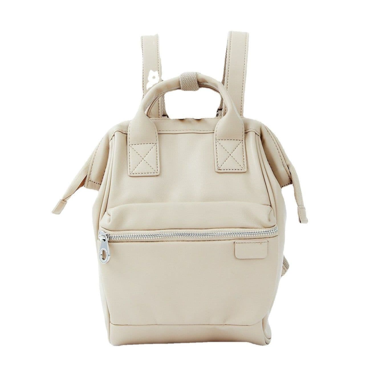 image-Leather Backpack Women's Vintage Bag Coin Purse