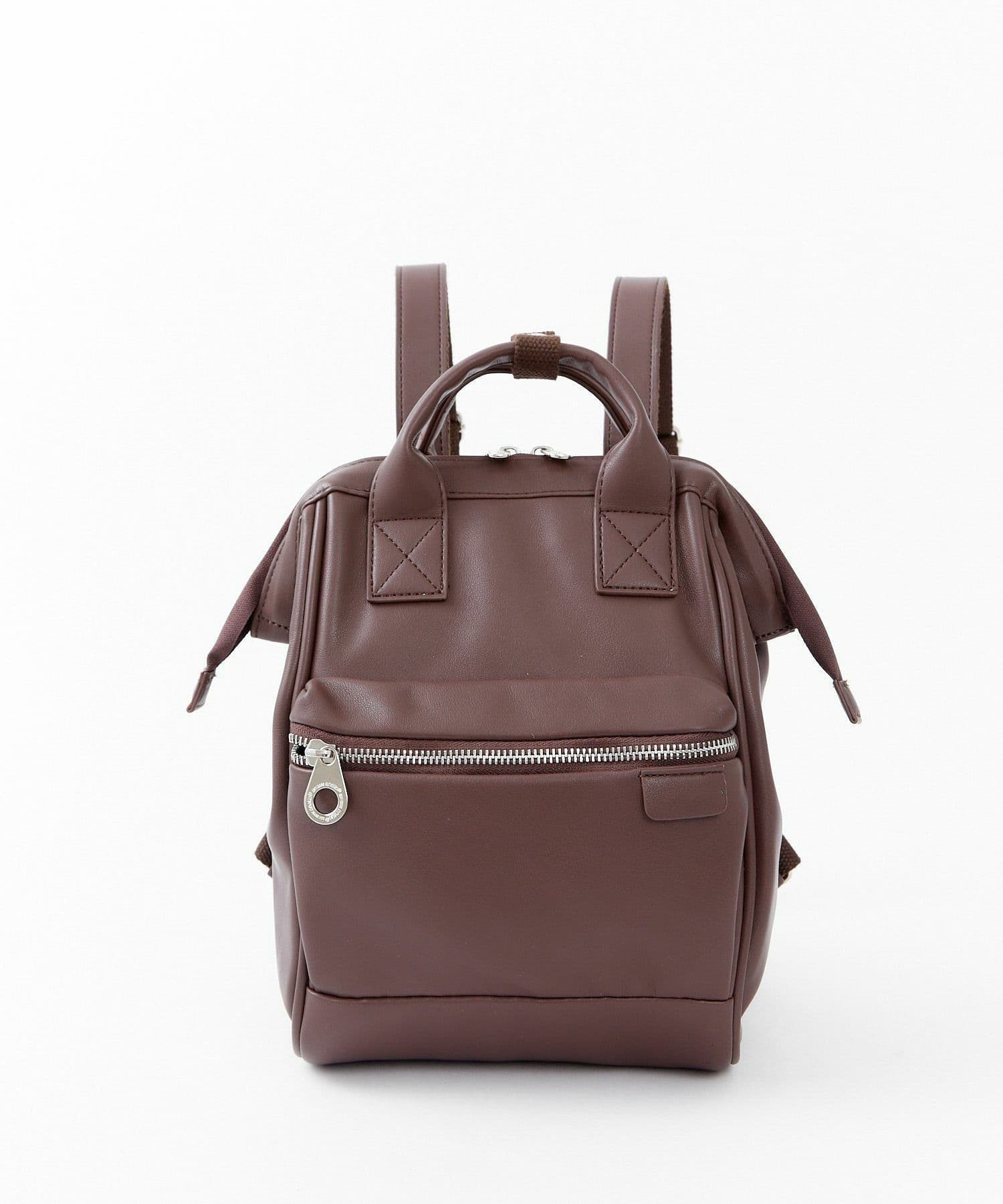 image-Leather Backpack Women's Vintage Bag Coin Purse