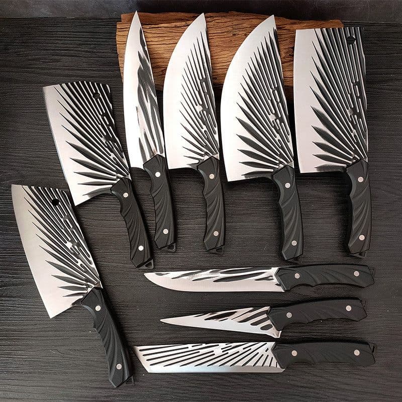 image-Oblique Hammer Pattern Hand-forged Household Meat Cutting Dual-purpose Kitchen Knife