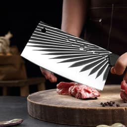 image-Oblique Hammer Pattern Hand-forged Household Meat Cutting Dual-purpose Kitchen Knife