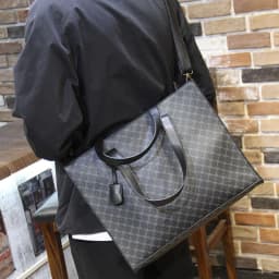 image-Plaid Tote Daily Casual Shoulder Bag Men's Briefcase Crossbody