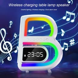 image-2024 New B-Shaped Blutooth Speaker Multifunctional Smart Music Rhythm Lighting Phone Wireless Charger TF Card AUX Input Standard Mode