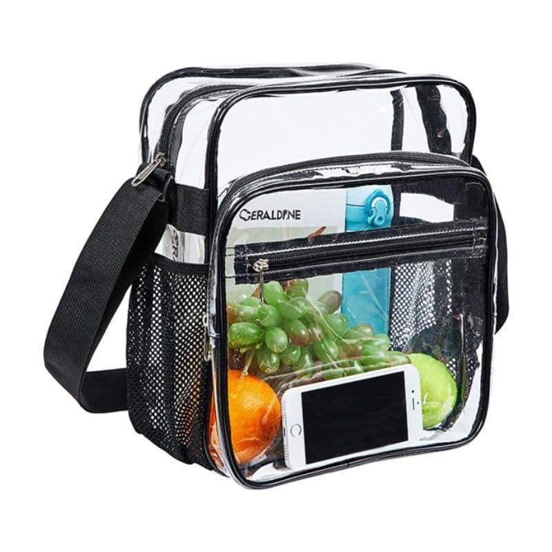image-PVC Transparent Cross Body Crossbody Travel Portable Bag