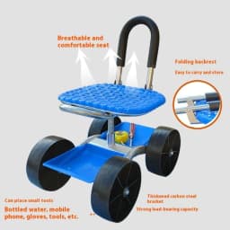 image-Garden Work Artifact Agricultural Stool Mobile Seat Lazy Car With Wheels