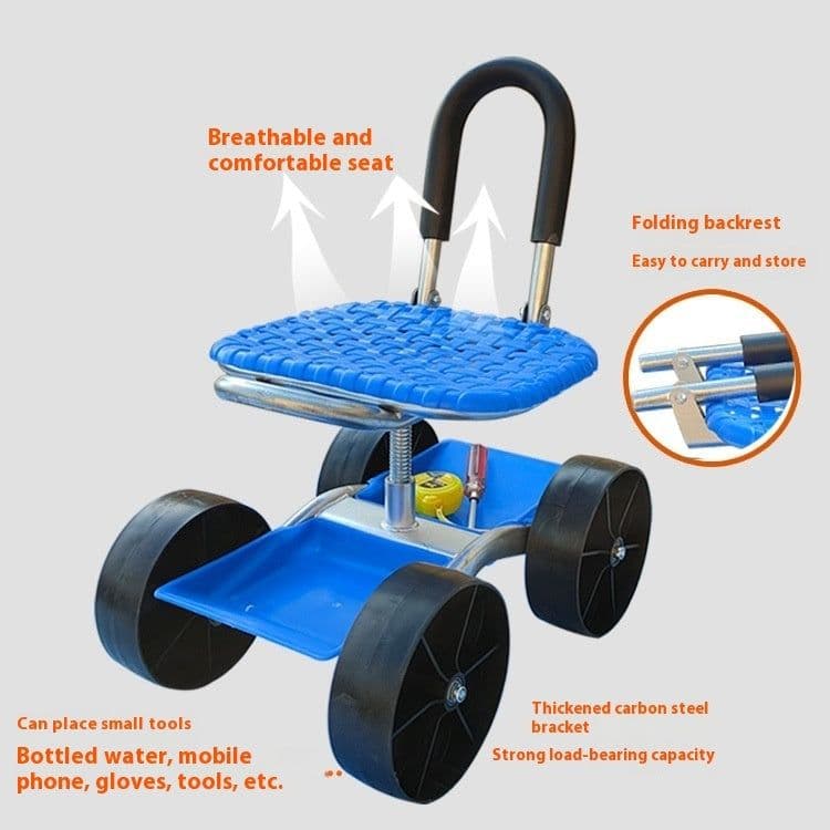 image-Garden Work Artifact Agricultural Stool Mobile Seat Lazy Car With Wheels