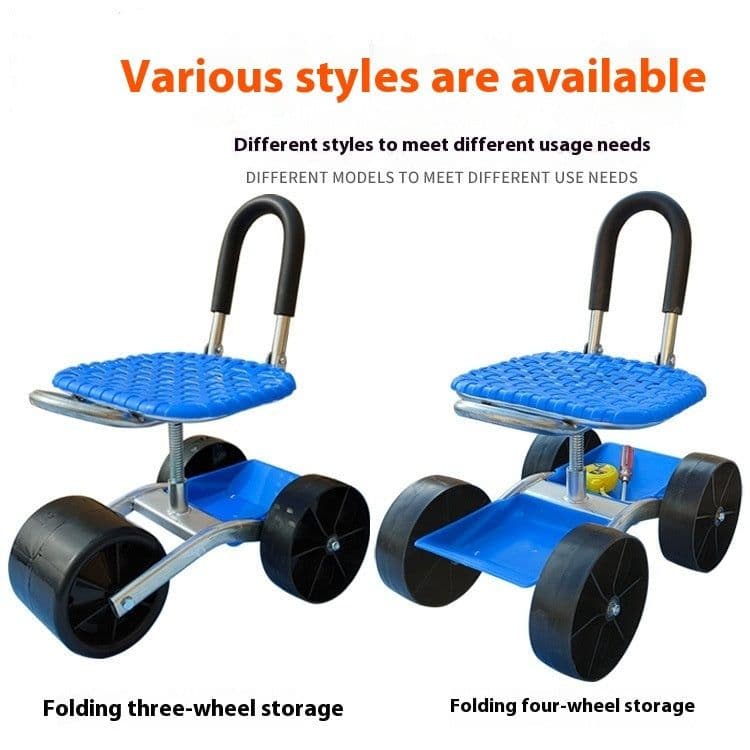 image-Garden Work Artifact Agricultural Stool Mobile Seat Lazy Car With Wheels