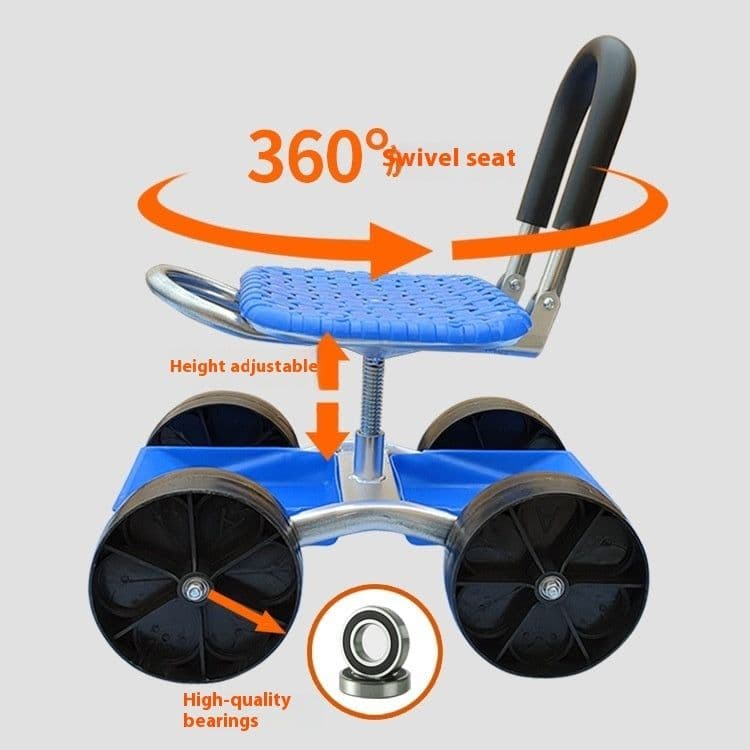 image-Garden Work Artifact Agricultural Stool Mobile Seat Lazy Car With Wheels