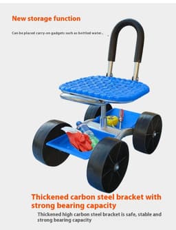 image-Garden Work Artifact Agricultural Stool Mobile Seat Lazy Car With Wheels