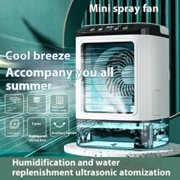 image-New Style Air Cooler Desktop Air Conditioner Fan Dual Spray Cooling Electric Fan Air Cooler USB Portable Refrigeration