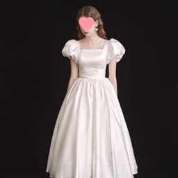 image-French Light Wedding Dress Satin Vintage Trip Shoot Bridal Gown Dress