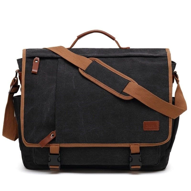 image-Men's Canvas Waterproof Large Capacity Shoulder Bag
