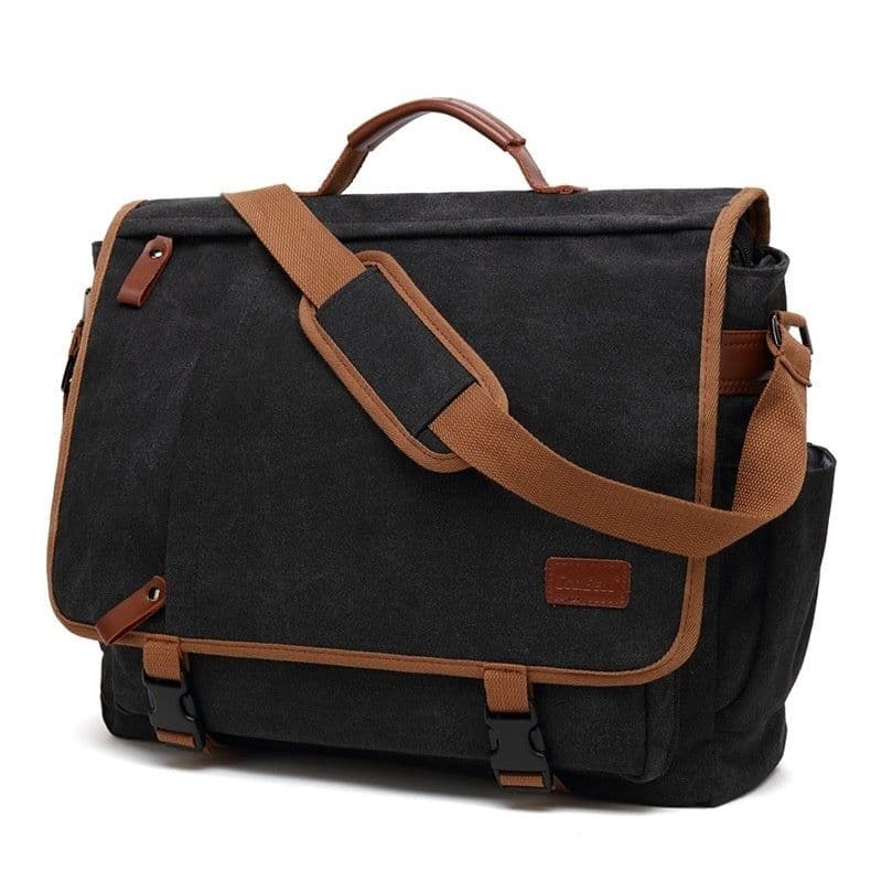 image-Men's Canvas Waterproof Large Capacity Shoulder Bag