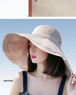 image-Wide Brim Neck Protection Protection Hat Female UV Protection Outdoor Big Brim Sun Hat