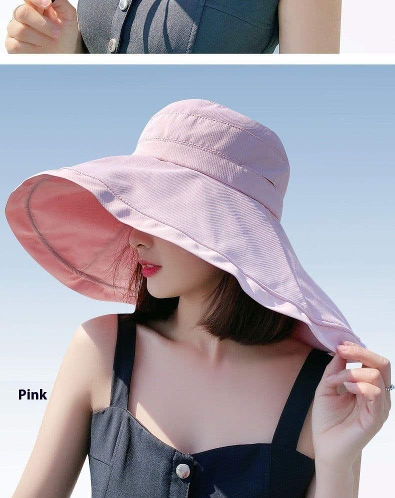 image-Wide Brim Neck Protection Protection Hat Female UV Protection Outdoor Big Brim Sun Hat