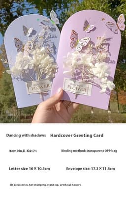 image-Boxed Greeting Card 3D 3D Birthday Blessing Card Butterfly Shape