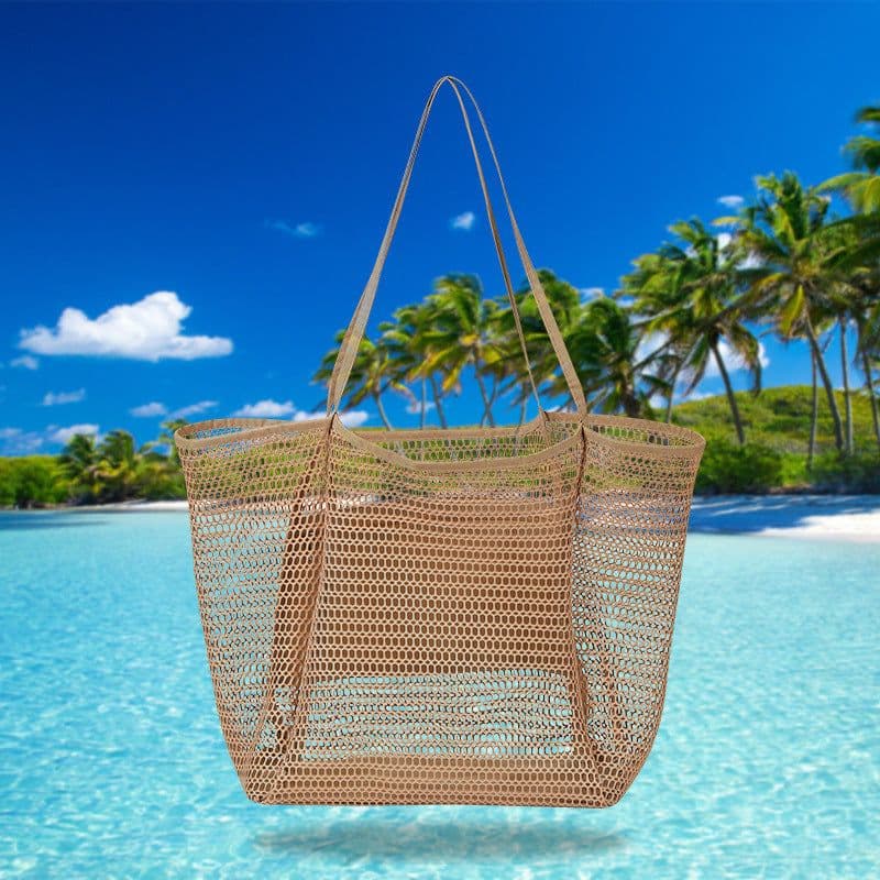 image-Portable Portable Beach Bag Travel Bag Sandwich Grid
