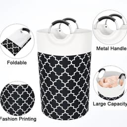 image-Folding Laundry Basket Home Bathroom Storage