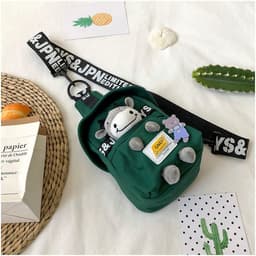 image-Cute Lamb Bag Women's Canvas Chest Bag Shoulder Messenger Bag