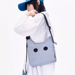 image-Cat-shaped Shoulder Messenger Bag Large Capacity Canvas Nylon Bag
